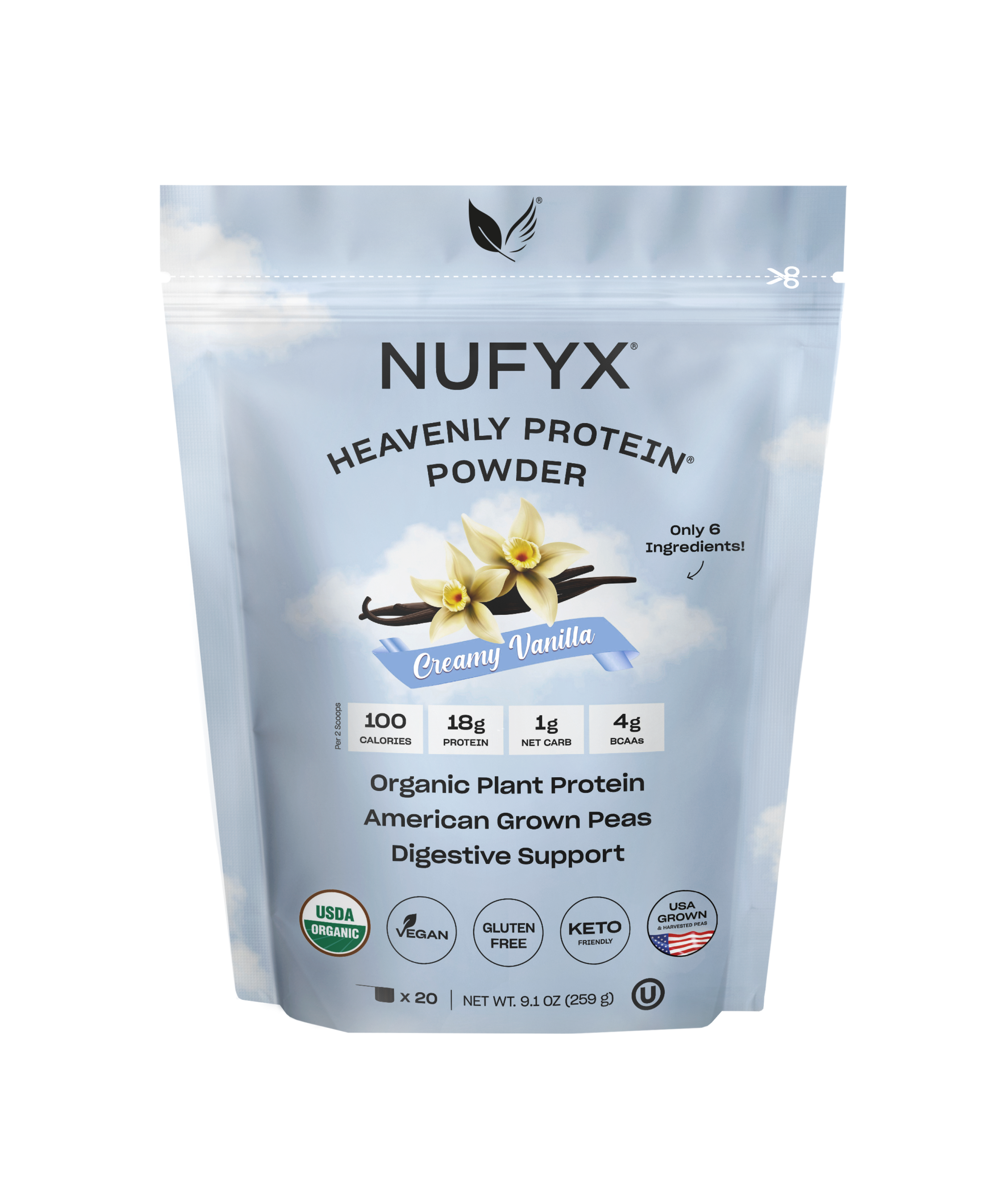 Heavenly Protein Powder, Creamy Vanilla - .6 lb (20 scoops