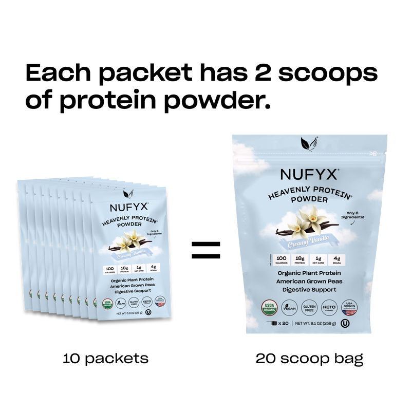 Heavenly Protein Powder, Creamy Vanilla - 10 Packets (26g)